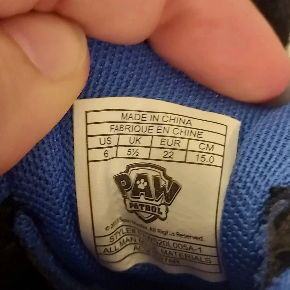 Spin Master Paw Patrol Velcro Slip on Sneakers in Size 6